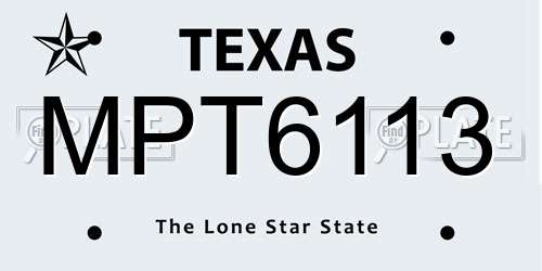 MPT6113 Texas License Plate