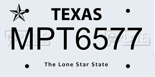 MPT6577 Texas License Plate