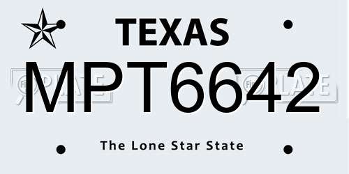 MPT6642 Texas License Plate