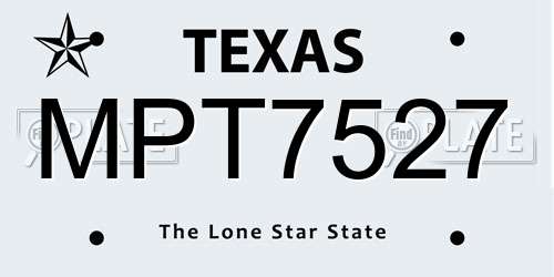 MPT7527 Texas License Plate