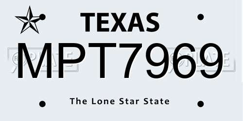 MPT7969 Texas License Plate