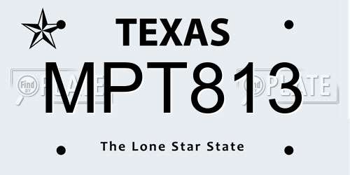 MPT813 Texas License Plate