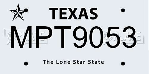MPT9053 Texas License Plate