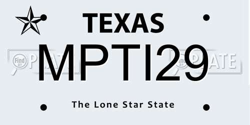 MPTI29 Texas License Plate