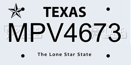 MPV4673 Texas License Plate