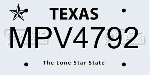 MPV4792 Texas License Plate
