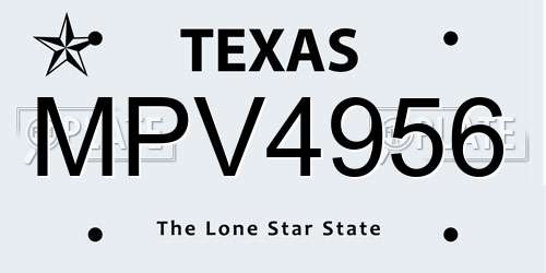 MPV4956 Texas License Plate