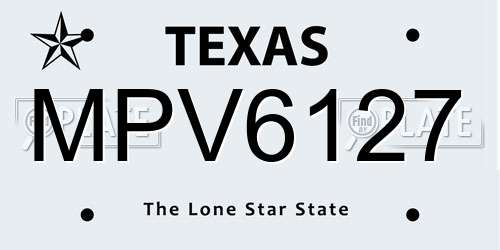 MPV6127 Texas License Plate
