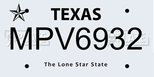 MPV6932 Texas License Plate