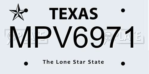 MPV6971 Texas License Plate