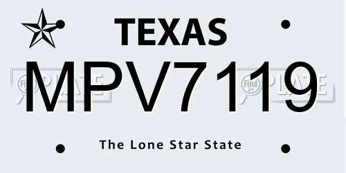 MPV7119 Texas License Plate