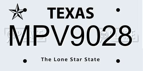 MPV9028 Texas License Plate