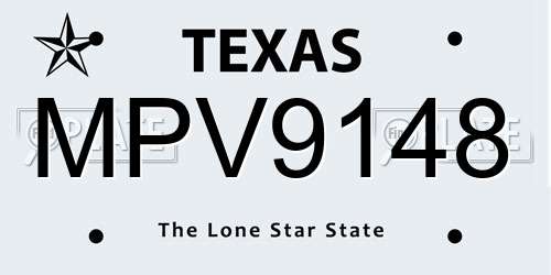 MPV9148 Texas License Plate