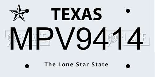 MPV9414 Texas License Plate