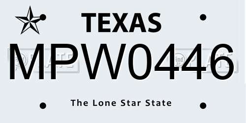 MPW0446 Texas License Plate