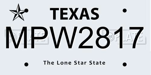 MPW2817 Texas License Plate