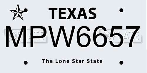 MPW6657 Texas License Plate