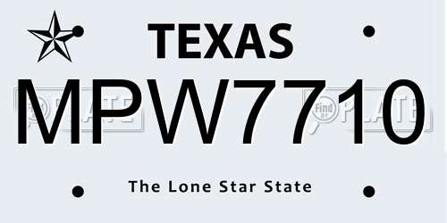 MPW7710 Texas License Plate