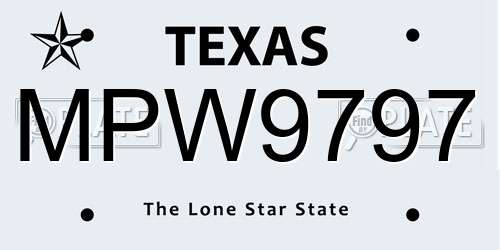 MPW9797 Texas License Plate