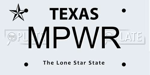 MPWR Texas License Plate