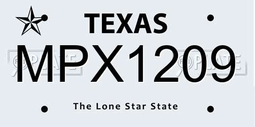 MPX1209 Texas License Plate