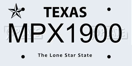 MPX1900 Texas License Plate