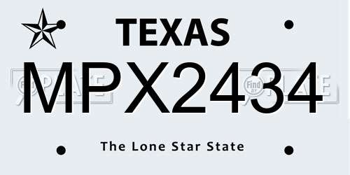 MPX2434 Texas License Plate