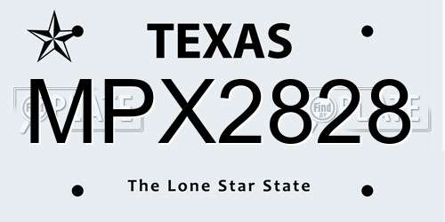 MPX2828 Texas License Plate