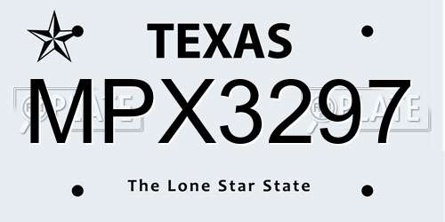 MPX3297 Texas License Plate