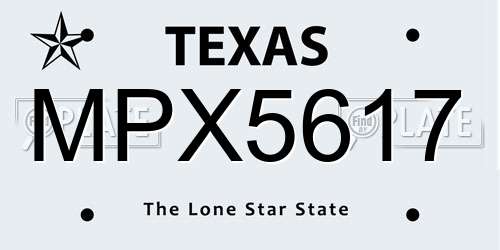 MPX5617 Texas License Plate