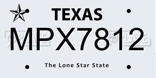 MPX7812 Texas License Plate