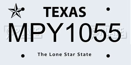 MPY1055 Texas License Plate