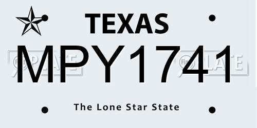 MPY1741 Texas License Plate