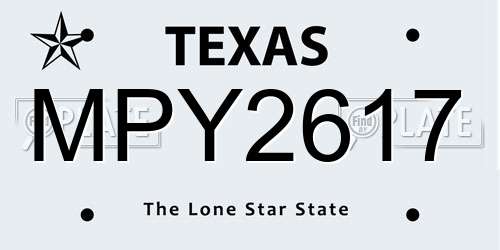 MPY2617 Texas License Plate