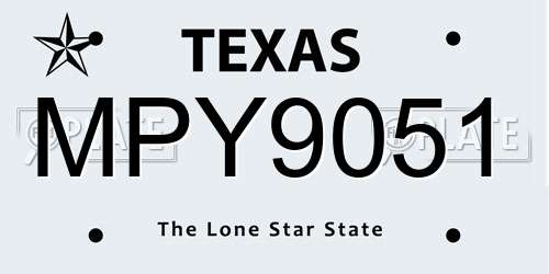 MPY9051 Texas License Plate