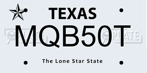 MQB50T Texas License Plate