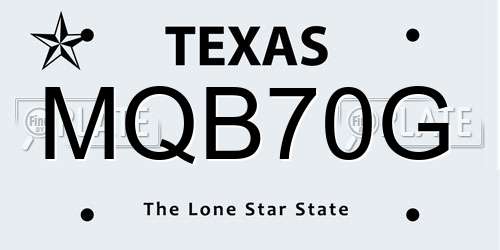 MQB70G Texas License Plate