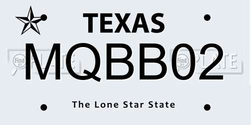MQBB02 Texas License Plate