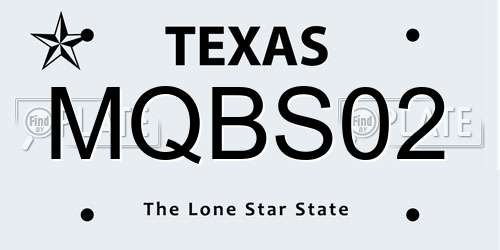 MQBS02 Texas License Plate