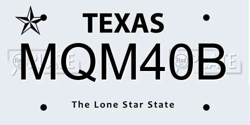 MQM40B Texas License Plate