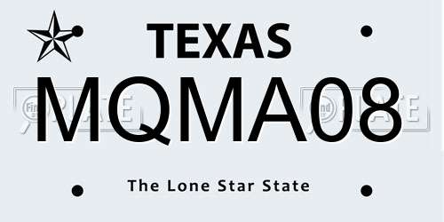 MQMA08 Texas License Plate
