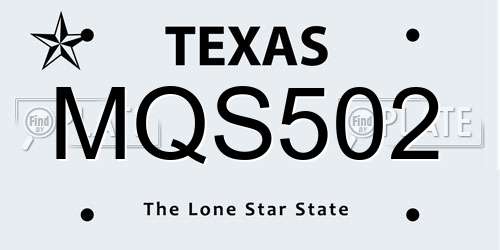 MQS502 Texas License Plate