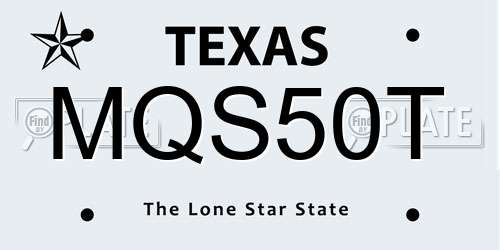MQS50T Texas License Plate