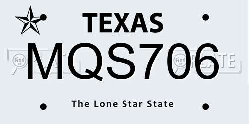 MQS706 Texas License Plate