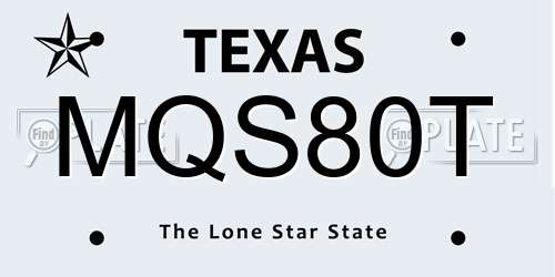 MQS80T Texas License Plate