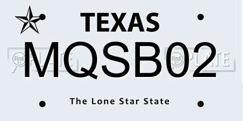 MQSB02 Texas License Plate