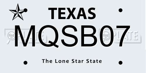 MQSB07 Texas License Plate