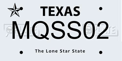 MQSS02 Texas License Plate