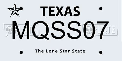 MQSS07 Texas License Plate