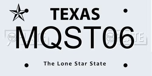 MQST06 Texas License Plate